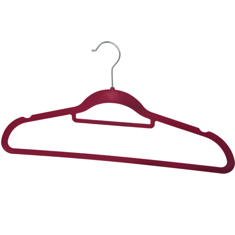 Colorful Velvet Flat Style Plastic Suit Hanger