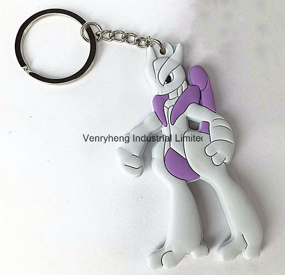 Fashion 3D Cartoon Custom Rubber Key Chain for Promotonal Items