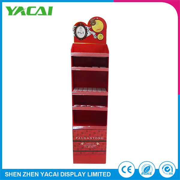 Paper Security Floor Cosmetic Products Display Rack for Exhibition Show