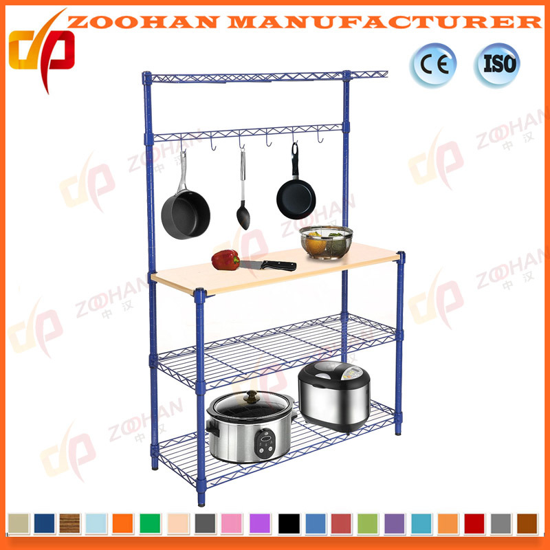 Adjustable Chrome Wire Display Kitchen Home Shelves (ZHw173)