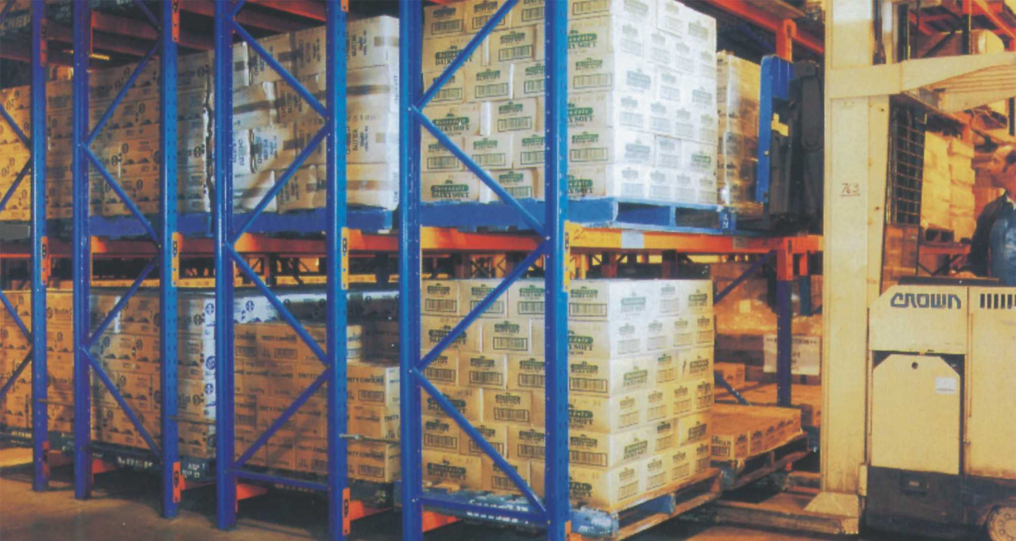 Two Pallet Deep Steel Storage Warehouse Pallet Rack