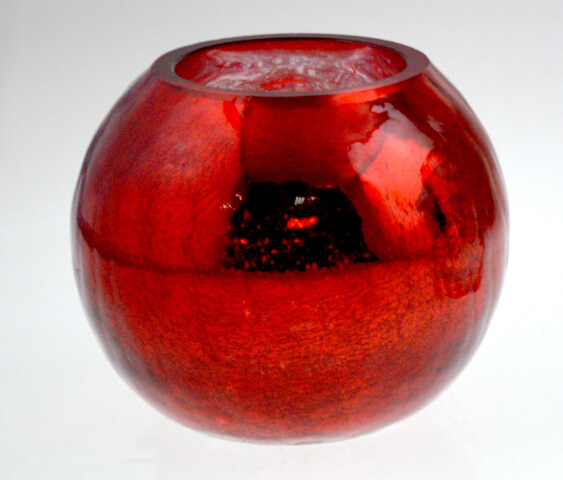 Round Crackle Glass Candle Holder