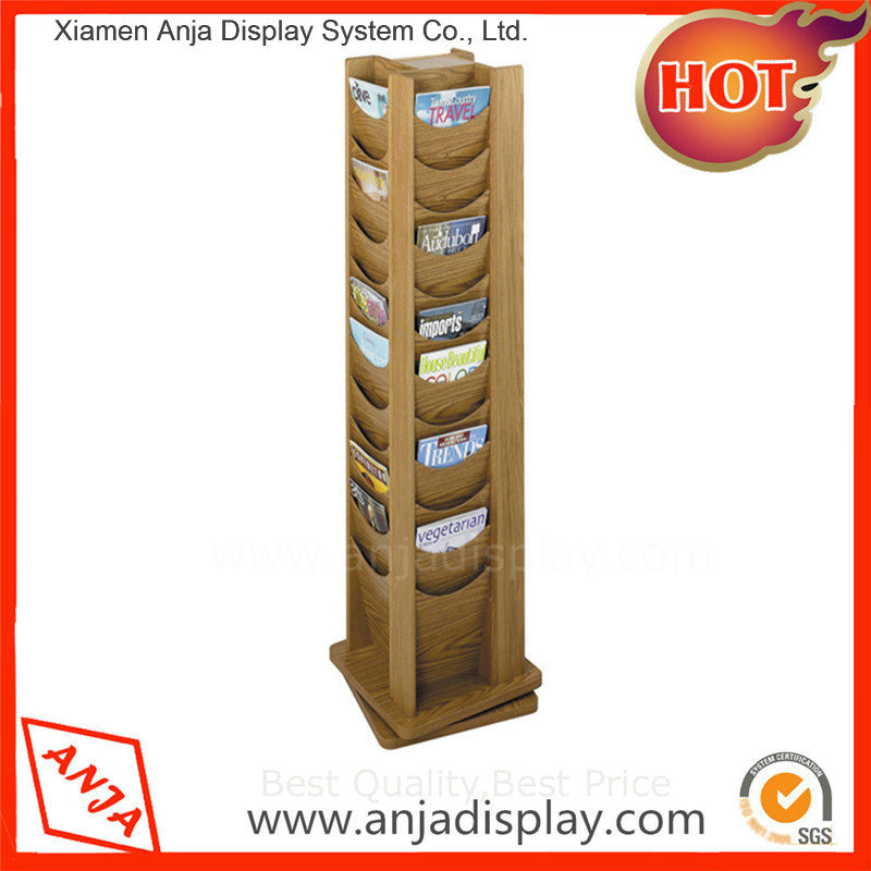 Newest Design Wood Flooring Shop Display Book Racks