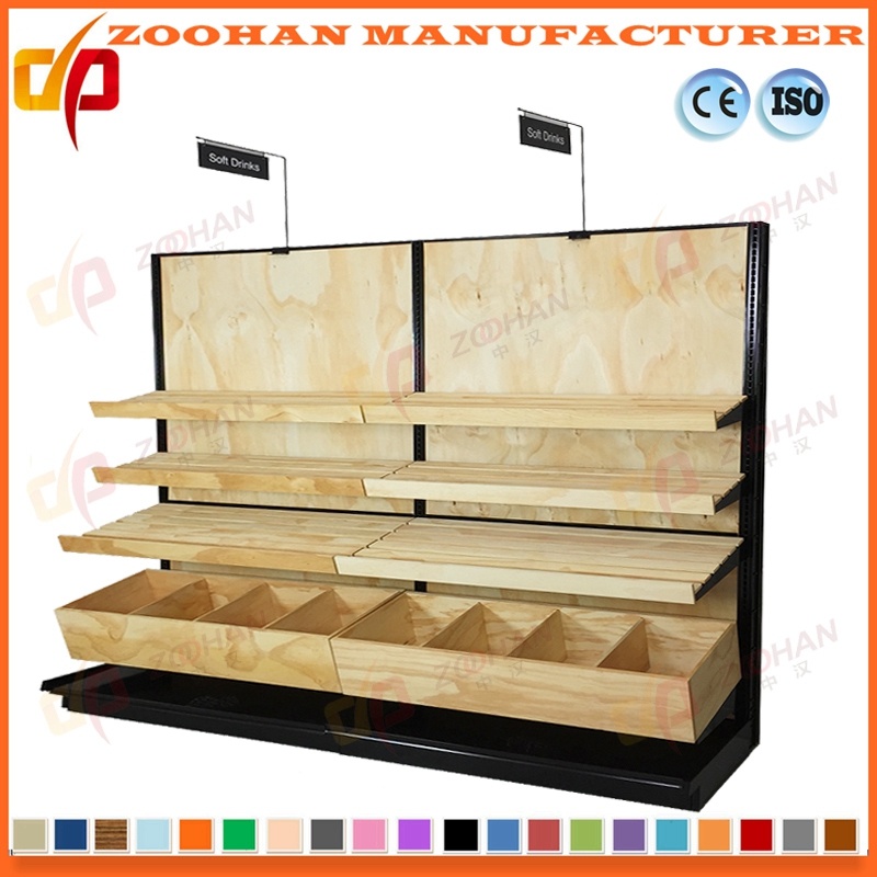 Steel Wooden Supermarket Retail Store Rack Display Shelving (Zhs353)