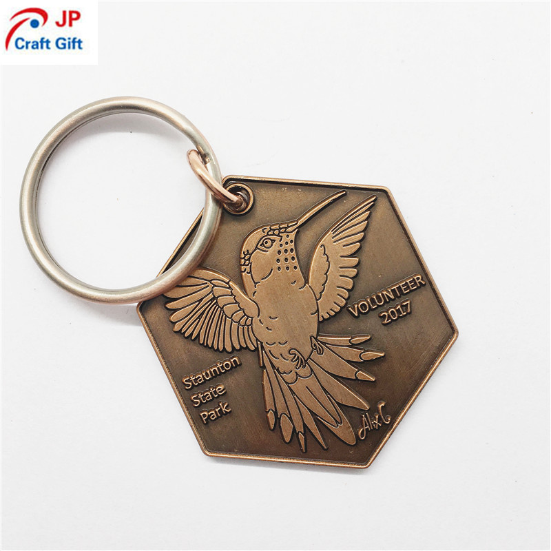 High Quality Customized Bird Pattern Antique Key Ring