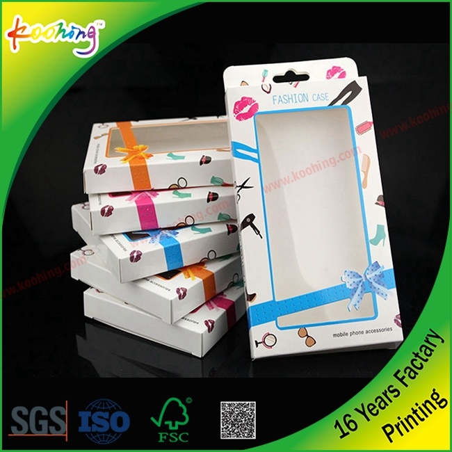 Factory Custom Clear PP/ Pet Color Plastic Packaging Box for Phone Case with Hanger