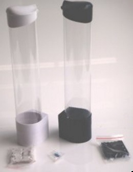 Transparent Black Cup Holder/Dispenser