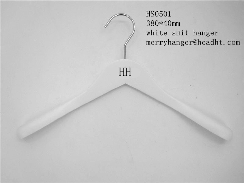 Hh Brand Luxury White Wide Shoulder Suit Coat Wooden Clothes Hanger