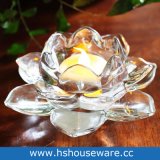 Clear Lotus Glass Candle Holder
