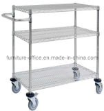 3 Layers Mobile Wire Shelving