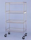 Chrome Mobile Metal Commercial /Industrial Basket Rack Trolley (BK9045180A4CW)