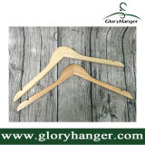 Natural Oak Hanger for Hotel, Wooden Hanger, with Pant Bar