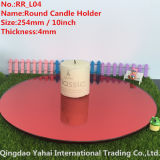 4mm Large Round Red Glass Mirror Candle Holder