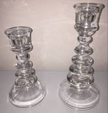 Transparent Tower Shaped Glass Candle Holders Candlestick