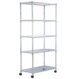 Chrome Mobile Wire Rack Shelving with 5 Layers (18