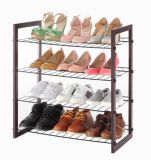 4 Tiers Wire Wood Flame Shoes Rack