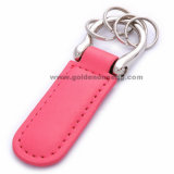 Fashion Custom Design Leather Key Chain with Ring