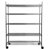 Chrome Plated Carbon Steel Mobile Wire Shelving Storage Rack