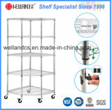 Pentagon Chrome Metal Corner Storage Rack for Supermarket