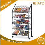 4 Tiers Inclined Chrome Display Wire Shelving Rack at Canton Fair Exhibition