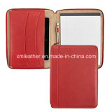Custom Zip A4 Genuine Leather Folder Padfolio for Pads
