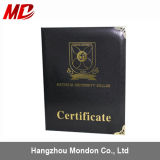 Black Polyester Graduation Certificate Folder with Three OPP Pocket-Book Style