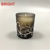 Black Decal Pattern OEM Glass Jar Candle Used on Gift
