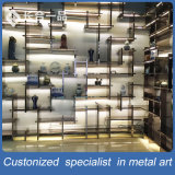 Customized High-End and Luxury Brown Stainless Steel Display Shelf Furniture