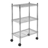 3-Layer Mobile Heavy Duty Wire Shelving