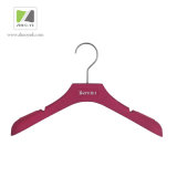 Rose-Red Plastic Hanger for Customized Clothing Brand