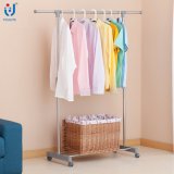 Single Rod Clothes Hanger Adjustable in Length and Height Movable