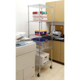 Office Storage 5 Tiers K/D Design 250kg Heavy Duty Chrome Storage Wire Shelf Shelving