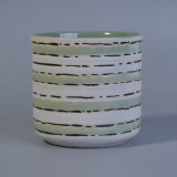 Paint Cup Ceramic Candle Jar Wood Top