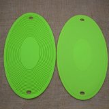 Kitchenware Silicone Rubber Hot Pot Holder Pads Ellipse Cup Placemat Table Mat