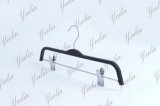 Yeelin Best Seller Laminate Trousers Hanger, Wooden Hanger with Metal Clothes Clips (YLWD33712-BLKS1)