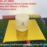 4mm Yellow Bevel Glass Candle Holder