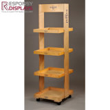 Floor Style Solid Wood Coffee Display Counter Shelves