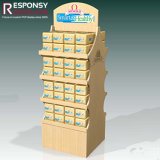 Wood Original Color Snack Display Shelves with Silkscreened Logo