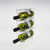 Customized Clear Acrylic Wine Bottle Organizer Rack for Display
