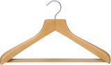 Natural Wooden Coat Hanger with Flat Head