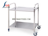 Stainless Steel 2 Layer Dining Cart, Square Tube, Many Size