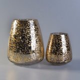 V Shape Glass Candle Holder with Gold Foil