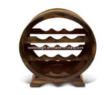 Wooden Circle Shape Wine Bottle Rack Stand Home Furniture