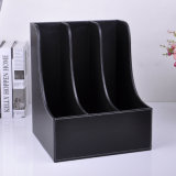 Elegant Black Shape File Storage Box with 3 Dividers