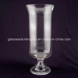 Clear Hurricane Glass Candle Holder with Pedestal (ZT-049)