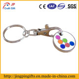 Hot Sale Promotional Supermarket Trolley Token Keychain with Ring