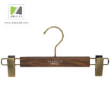 Brown Birch Wooden Clothing Hanger for Women's Trouser with Laser Logo