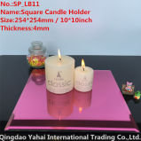 4mm Large Square Pink Glass Candle Holder