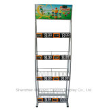 Floor Standing Supermarket Shelf Store Display Juice Drinks Metal Display Rack
