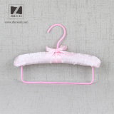 Beautiful and Concise Satin Padded Cloth Hanger with Plastic Tube
